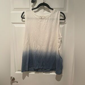 Caslon tank top in tye dye ombré blue size large good condition